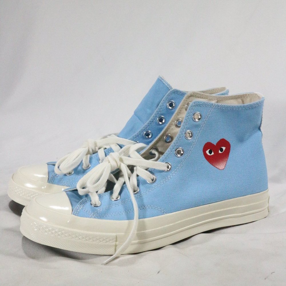 RARE Comme des Garçons PLAY x Chuck 70 High Bright Blue NEW Sz 10.5 US Men - Picture 3 of 15